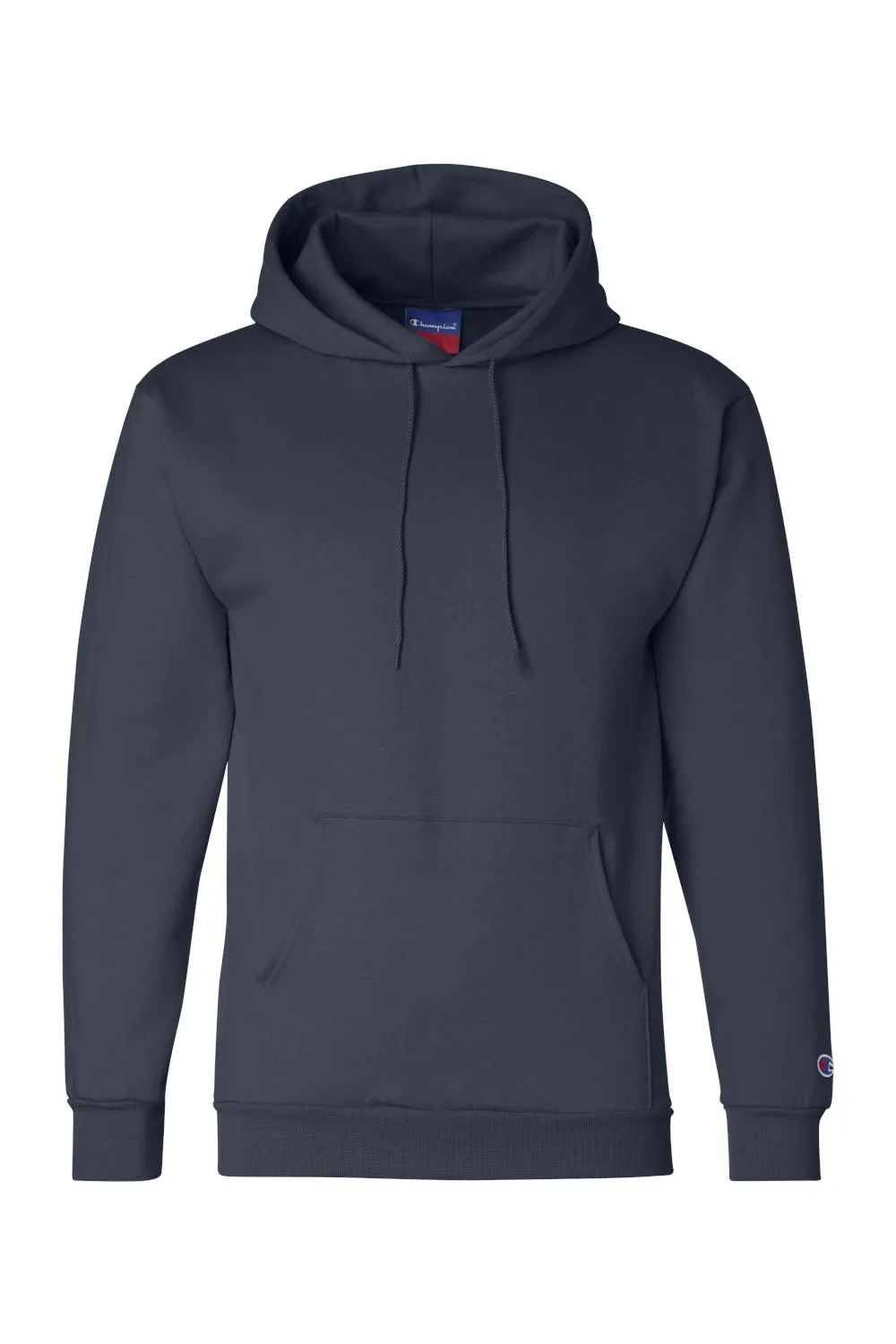 Champion Mens Double Dry Eco Moisture Wicking Fleece Hooded Sweatshirt Hoodie w/ Pouch Pocket - Navy Blue