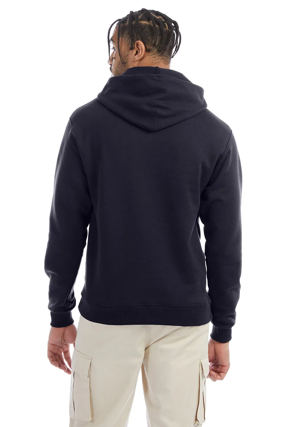 Champion Mens Double Dry Eco Moisture Wicking Fleece Hooded Sweatshirt Hoodie w/ Pouch Pocket - Navy Blue