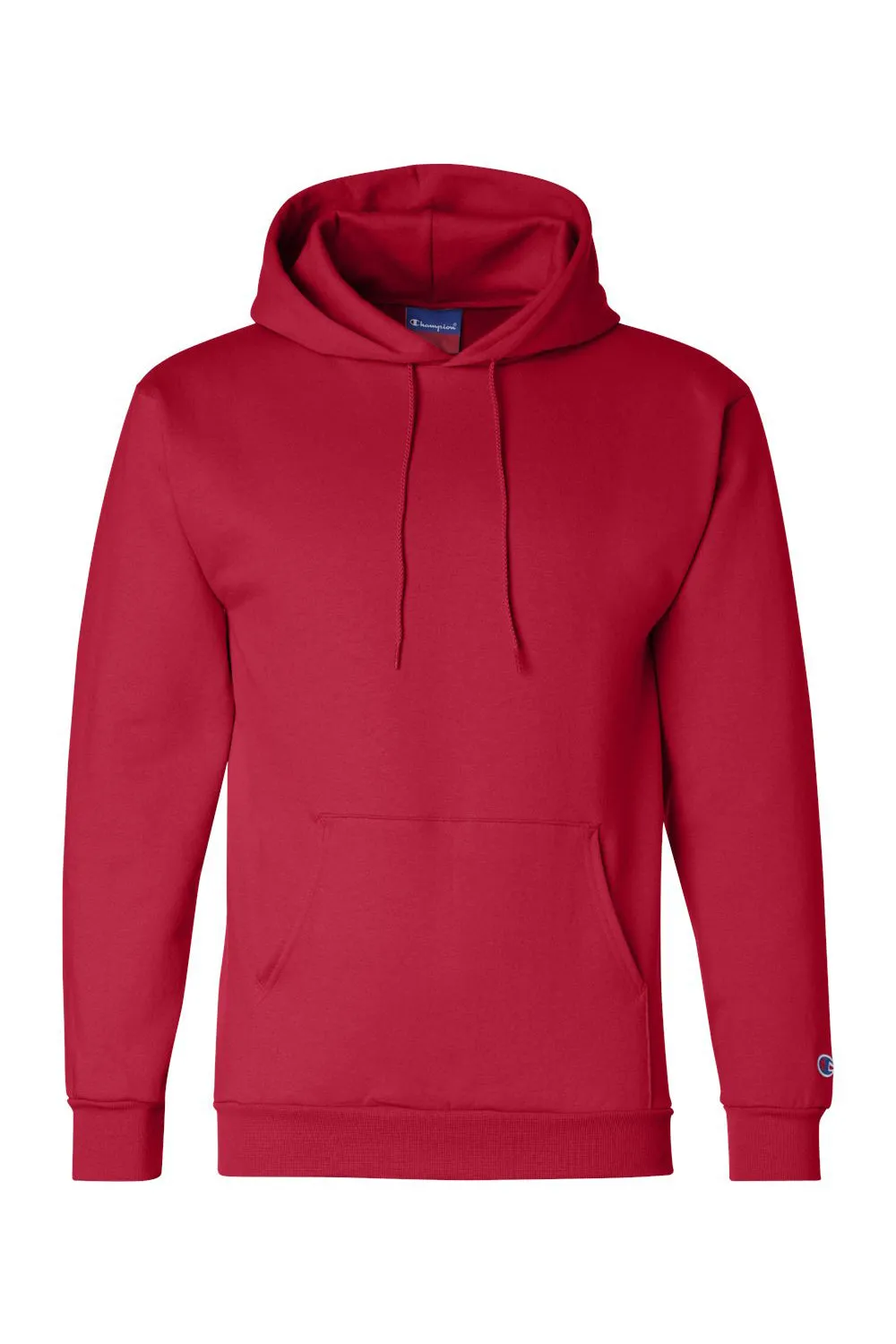 Champion Mens Double Dry Eco Moisture Wicking Fleece Hooded Sweatshirt Hoodie w/ Pouch Pocket - Scarlet Red