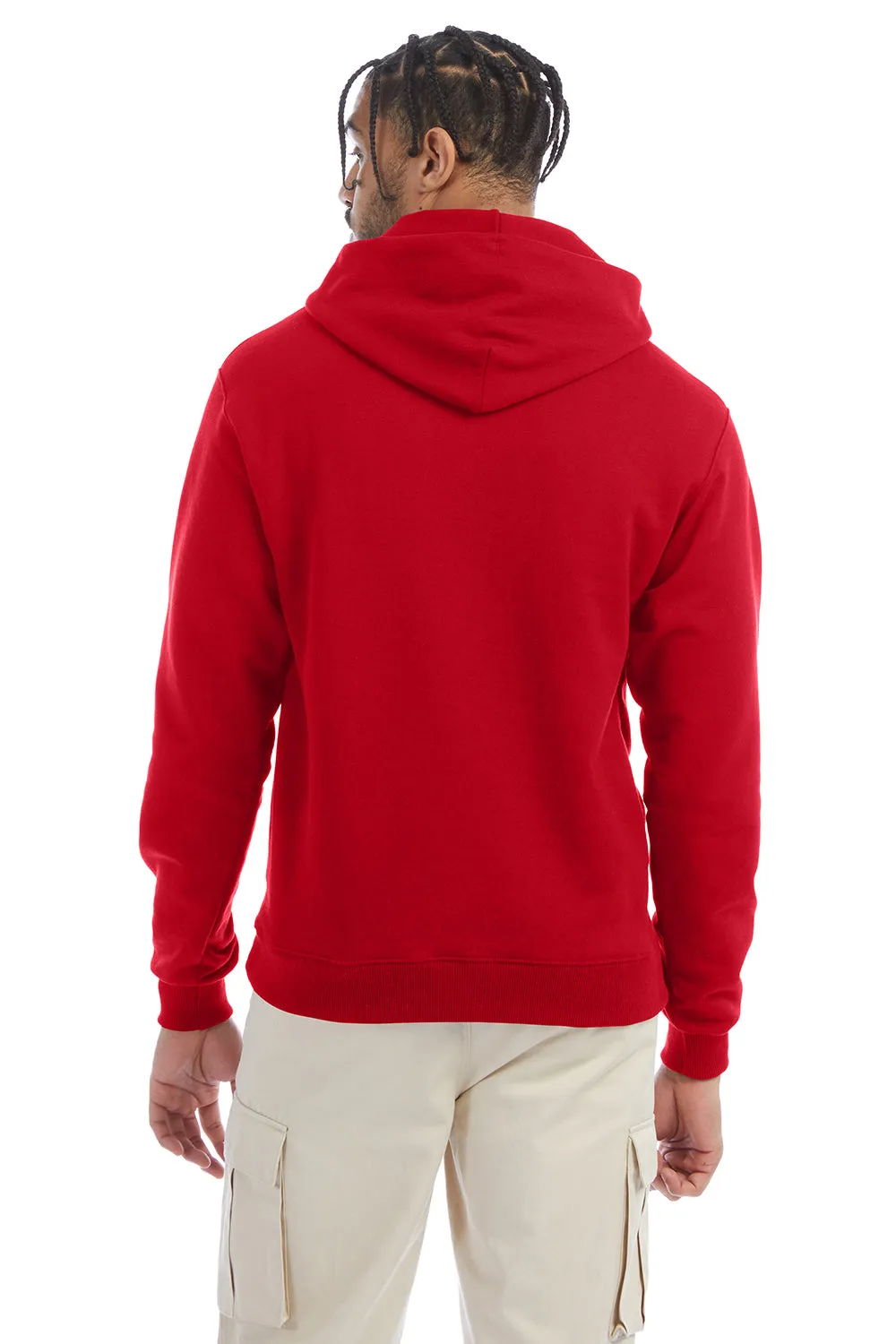 Champion Mens Double Dry Eco Moisture Wicking Fleece Hooded Sweatshirt Hoodie w/ Pouch Pocket - Scarlet Red