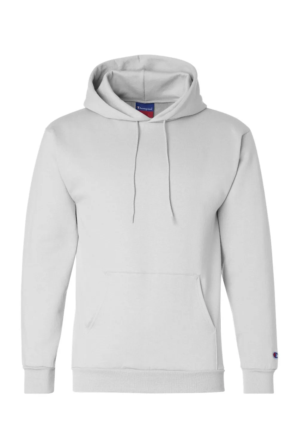 Champion Mens Double Dry Eco Moisture Wicking Fleece Hooded Sweatshirt Hoodie w/ Pouch Pocket - White