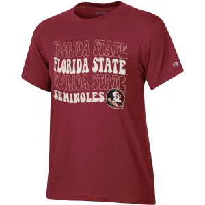Champion Women's Florida State Seminoles/Seminole Logo Design Short Sleeve T-shirt - Garnet Champion Clothing Women