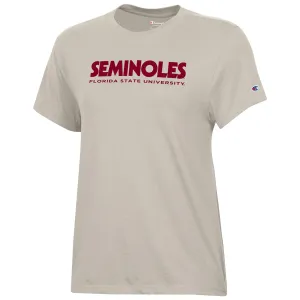 Champion Women's Seminoles/Florida State University Short Sleeve T-shirt - Cocoa Butter Champion Clothing Women