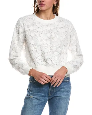 CHRLDR Crocheted Heart Sweatshirt