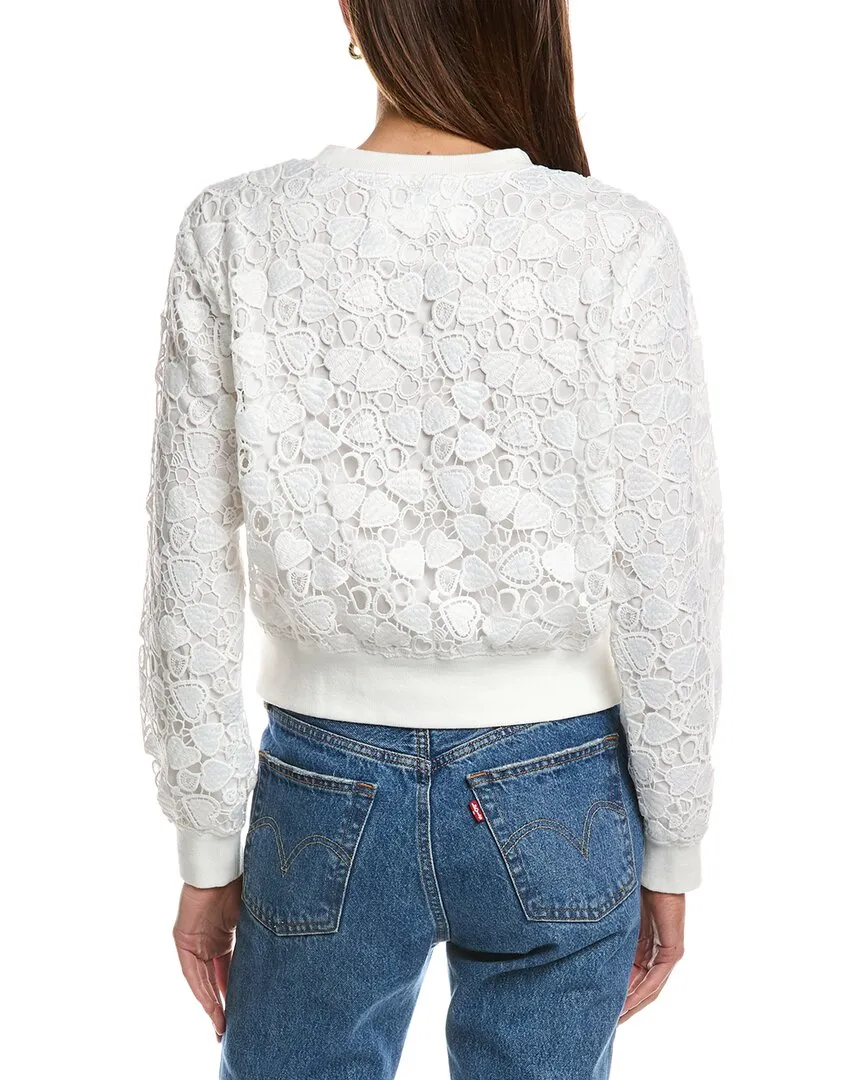 CHRLDR Crocheted Heart Sweatshirt