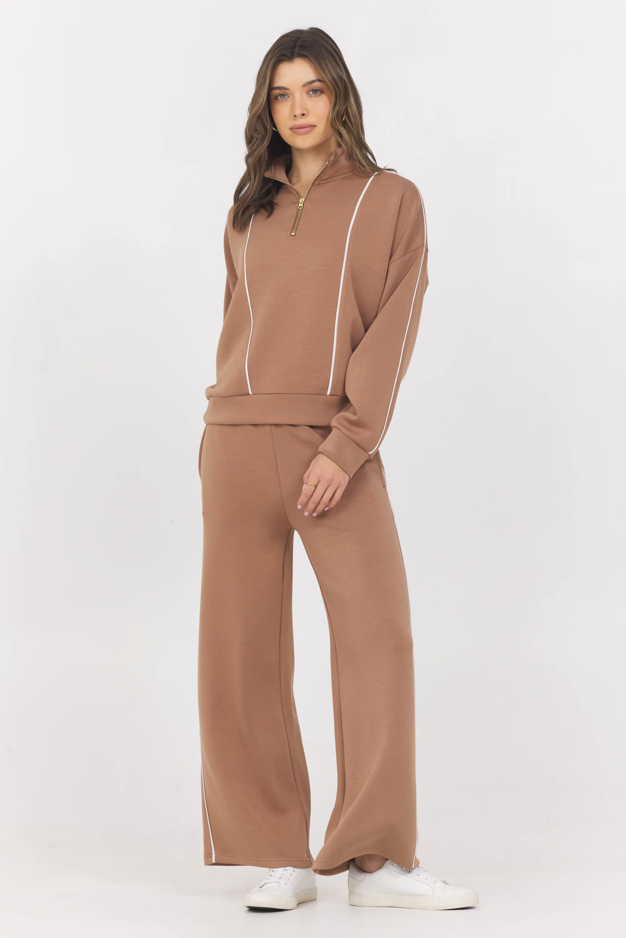Cloud w/ Piping Quarter Zip