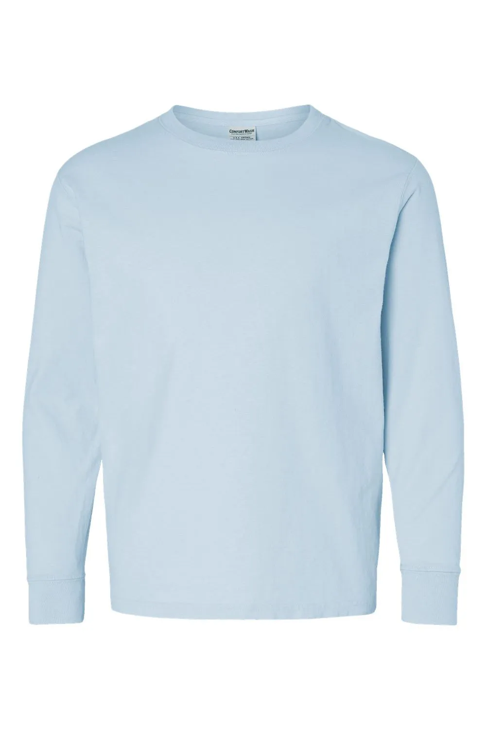ComfortWash By Hanes Youth Garment Dyed Long Sleeve Crewneck T-Shirt - Soothing Blue