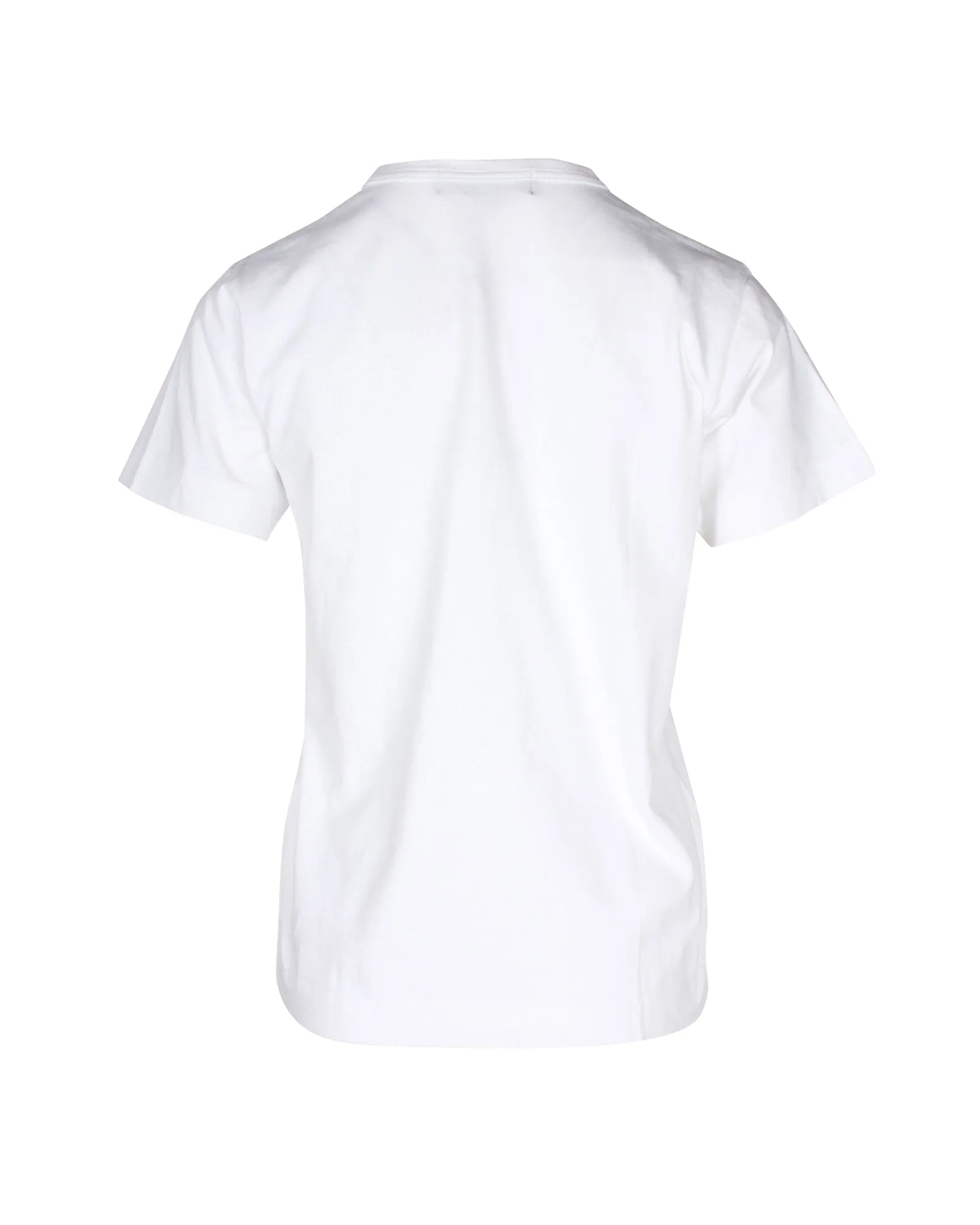 Comme Des Garcons Logo T-Shirt in White Cotton