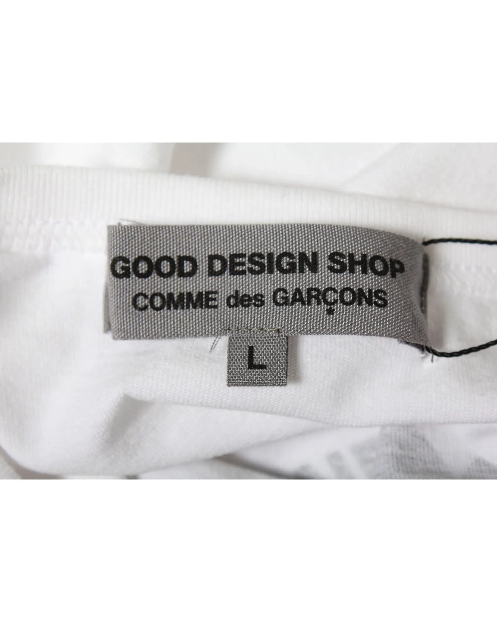 Comme Des Garcons Logo T-Shirt in White Cotton