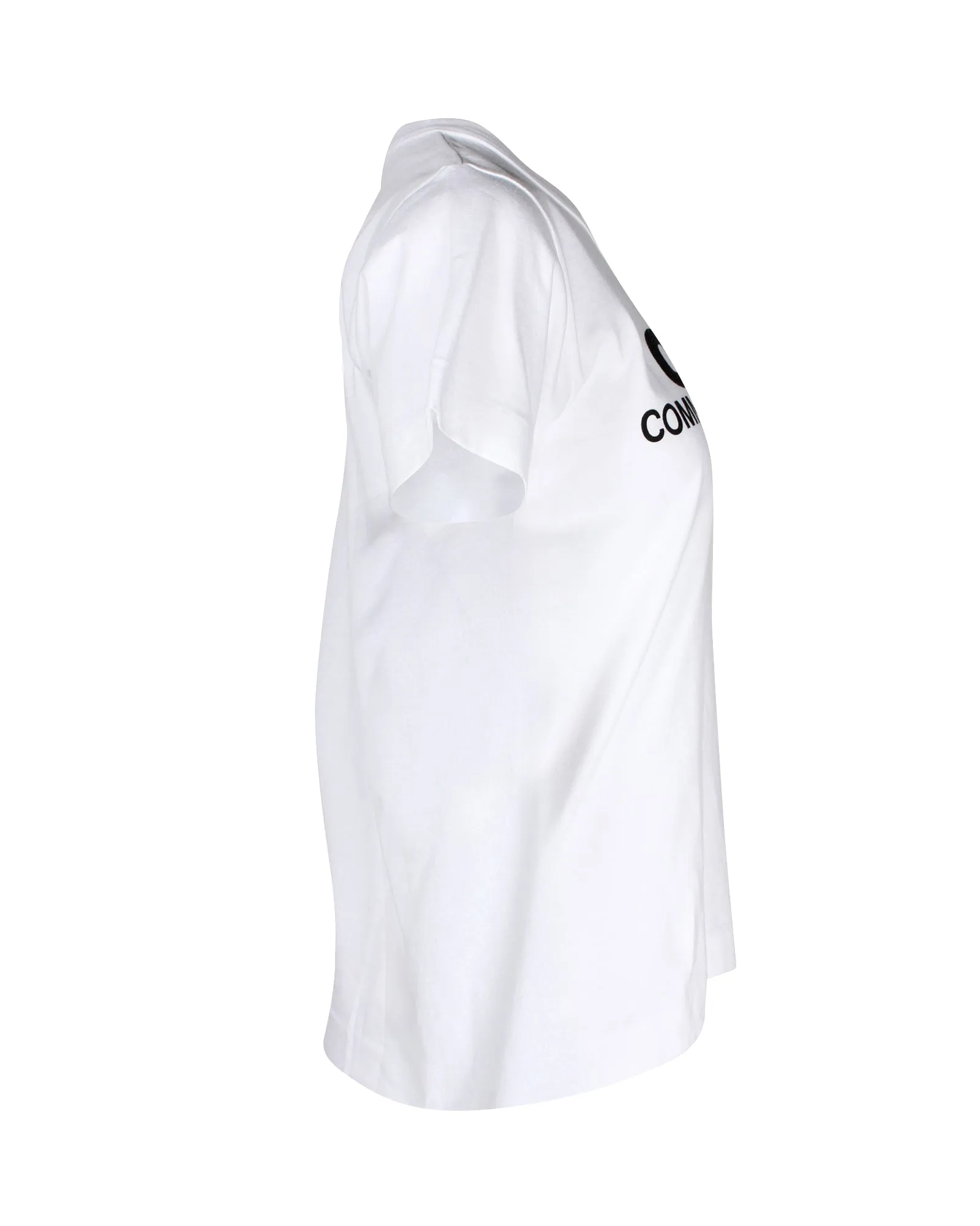 Comme Des Garcons Logo T-Shirt in White Cotton