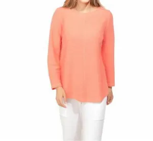 Cool Breeze Terry Pullover In Papaya