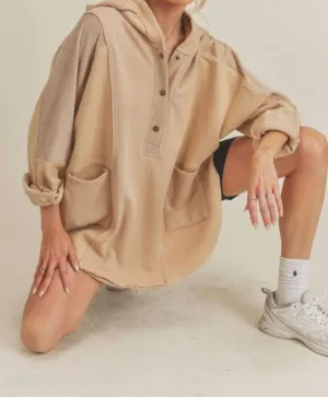 Corduroy Contrast Pullover In Oat