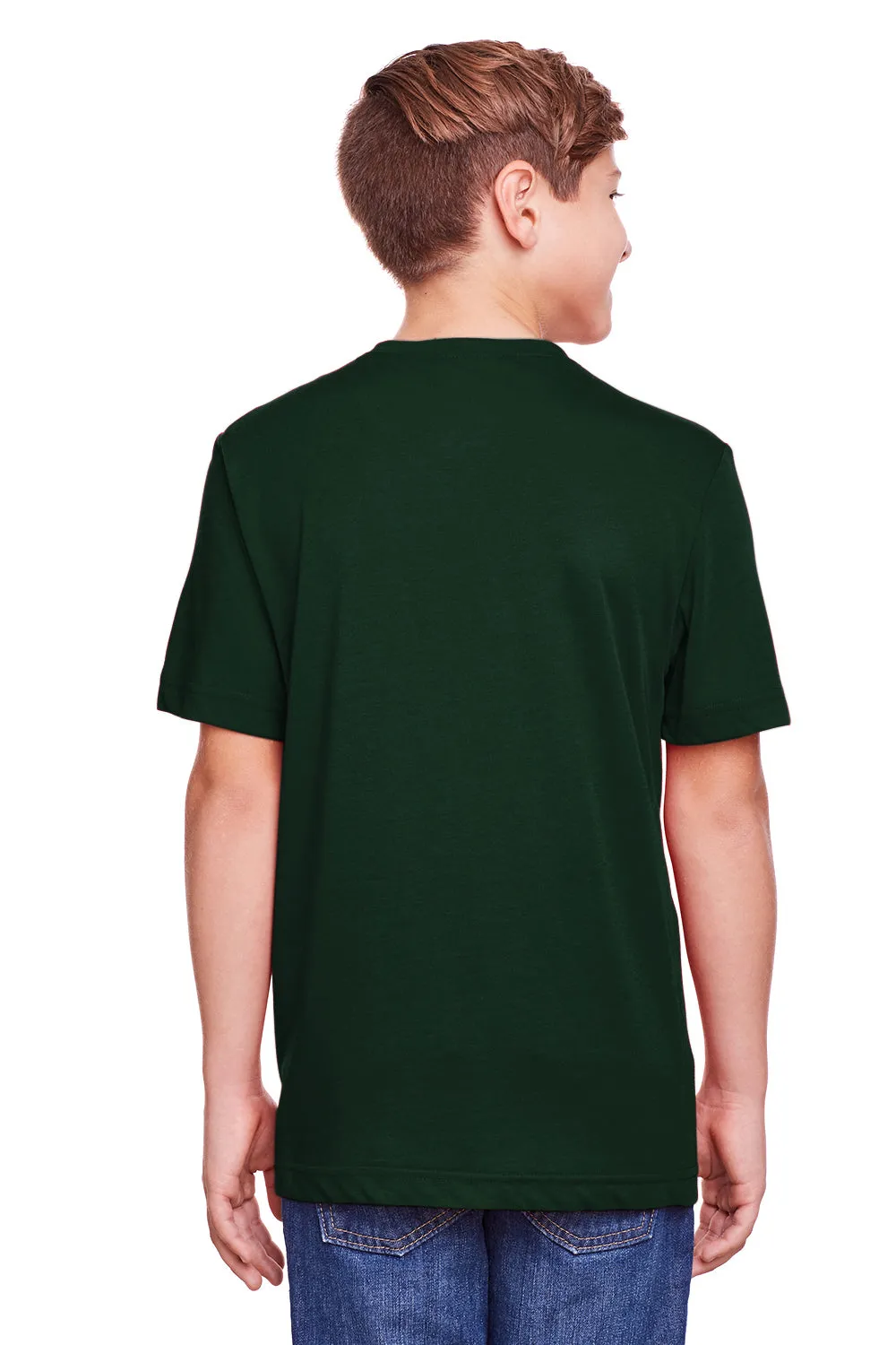 Core 365 Youth Fusion ChromaSoft Performance Moisture Wicking Short Sleeve Crewneck T-Shirt - Forest Green