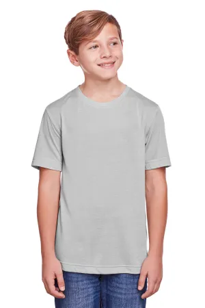 Core 365 Youth Fusion ChromaSoft Performance Moisture Wicking Short Sleeve Crewneck T-Shirt - Platinum Grey