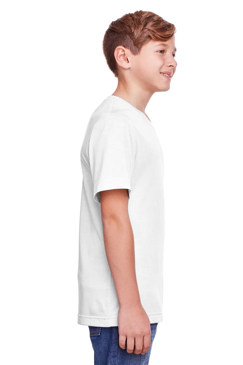 Core 365 Youth Fusion ChromaSoft Performance Moisture Wicking Short Sleeve Crewneck T-Shirt - White