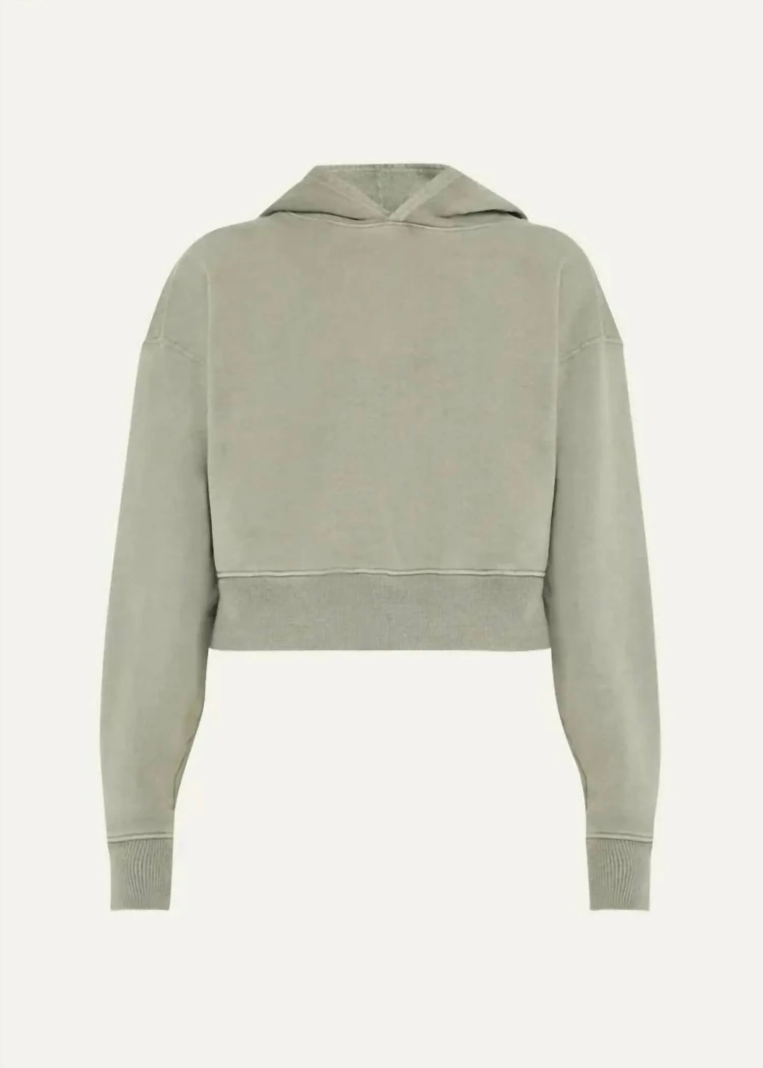 Crop Hoodie In Shadow Green