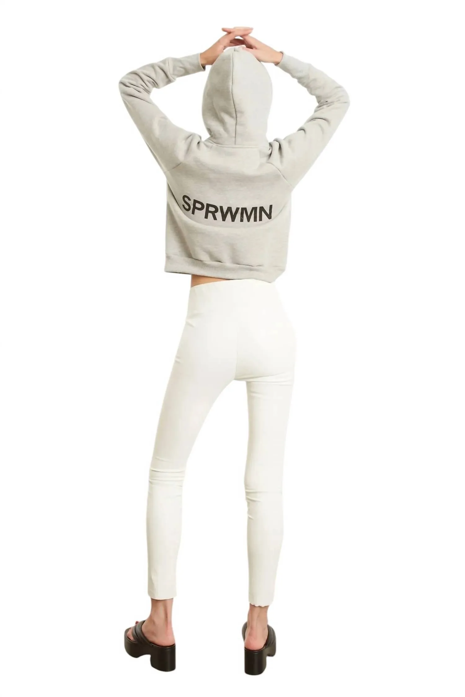 Cropped Hoodie In Heather Grey