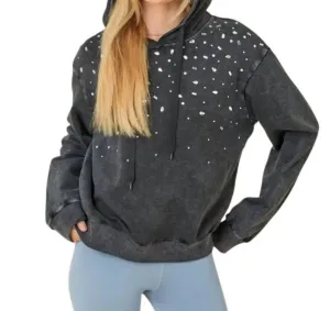 Distressed Graphic Hoodie Sweatshirt In Gray