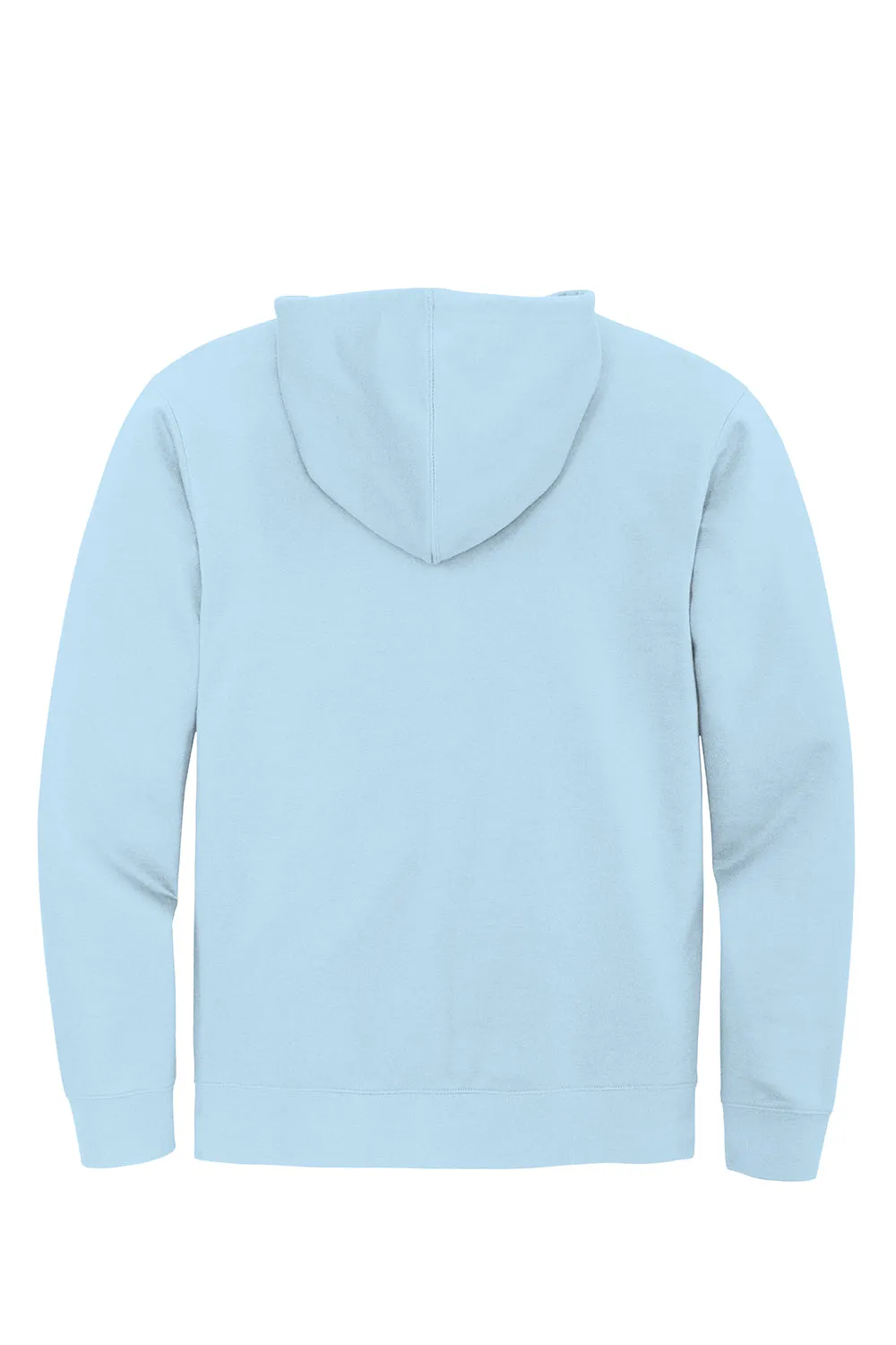 District Mens Very Important Fleece Full Zip Hooded Sweatshirt Hoodie w/ Pockets - Ice Blue