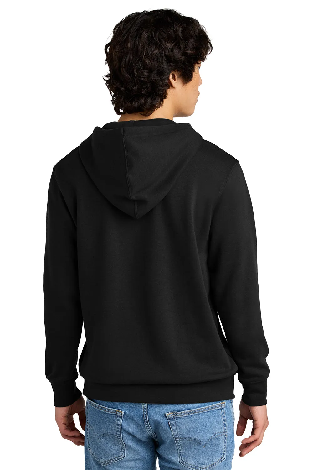 District Mens Very Important Fleece Hooded Sweatshirt Hoodie w/ Pouch Pocket - Black