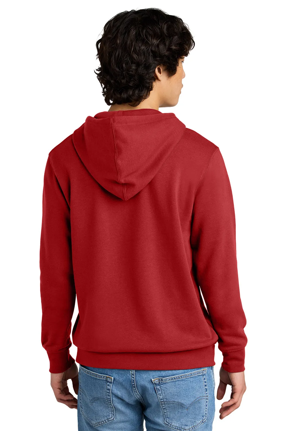 District Mens Very Important Fleece Hooded Sweatshirt Hoodie w/ Pouch Pocket - Classic Red