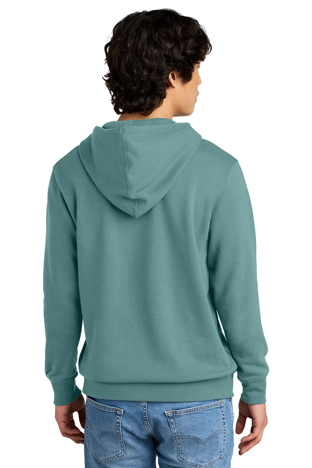 District Mens Very Important Fleece Hooded Sweatshirt Hoodie w/ Pouch Pocket - Eucalyptus Blue