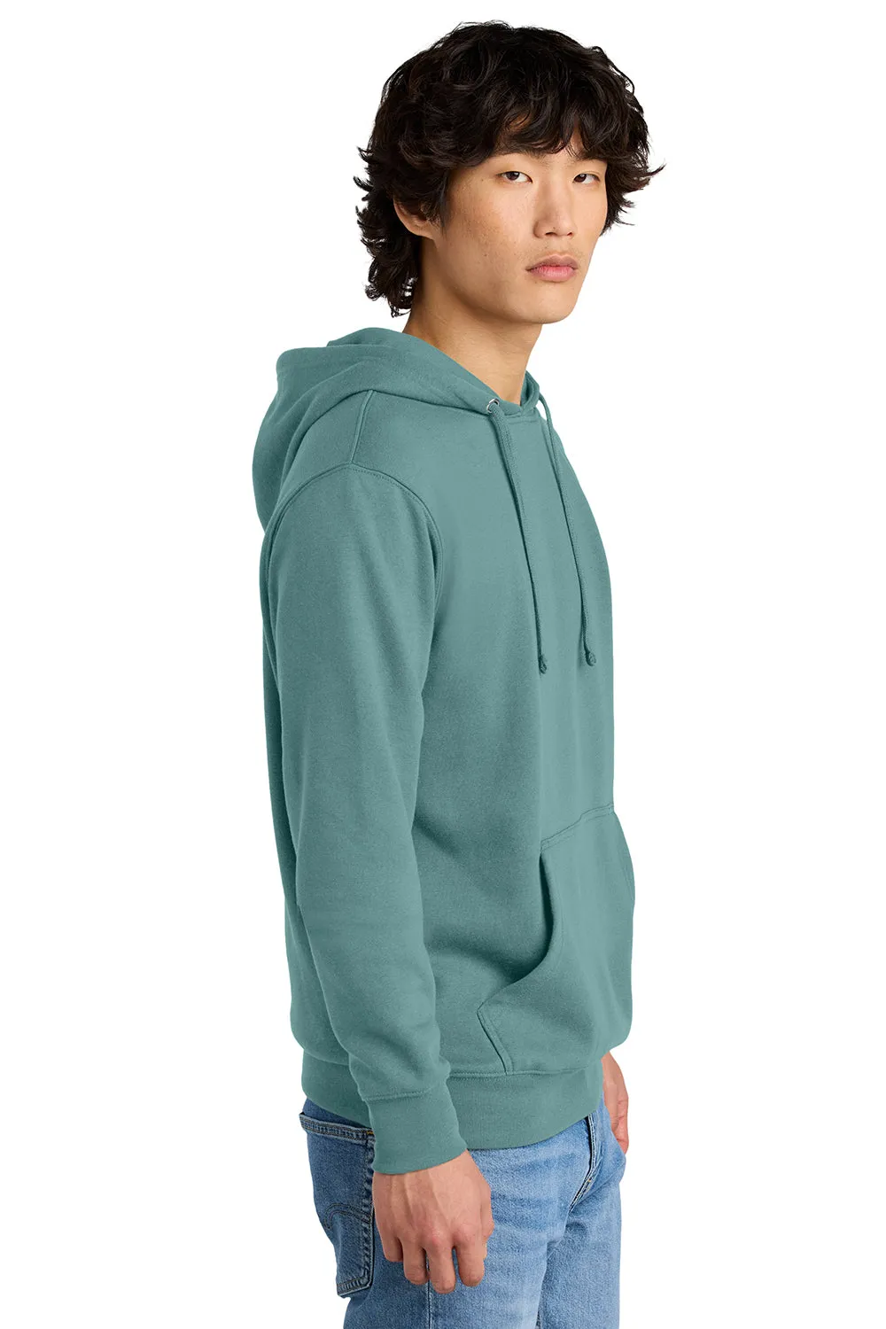 District Mens Very Important Fleece Hooded Sweatshirt Hoodie w/ Pouch Pocket - Eucalyptus Blue