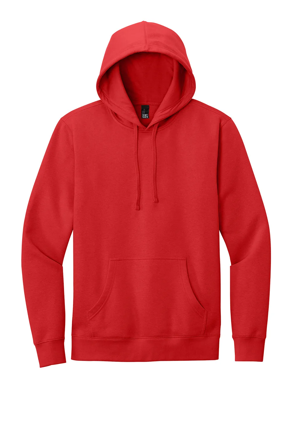 District Mens Very Important Fleece Hooded Sweatshirt Hoodie w/ Pouch Pocket - Fiery Red