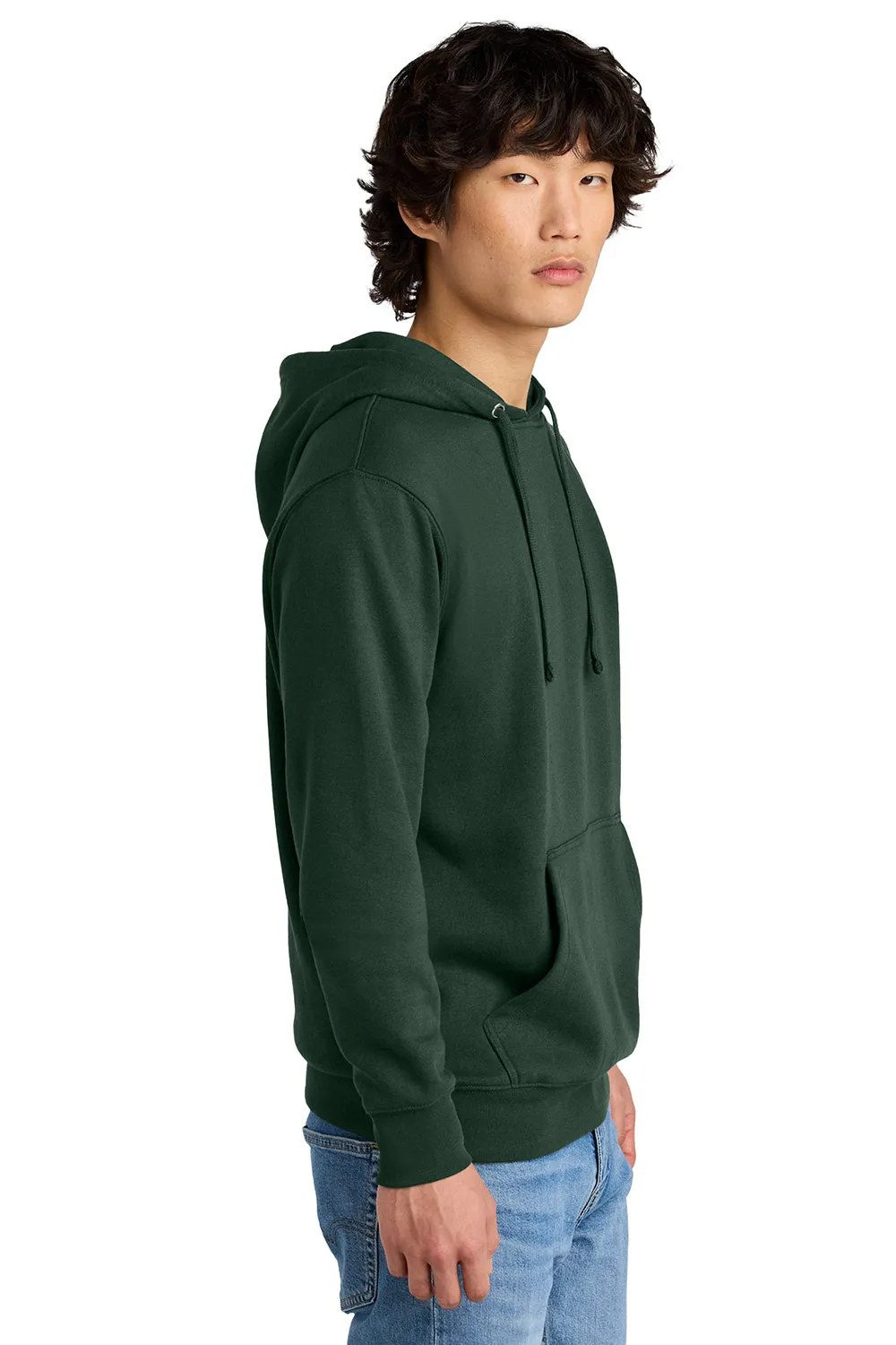 District Mens Very Important Fleece Hooded Sweatshirt Hoodie w/ Pouch Pocket - Forest Green