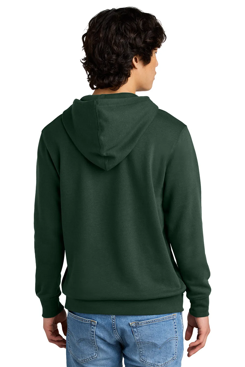 District Mens Very Important Fleece Hooded Sweatshirt Hoodie w/ Pouch Pocket - Forest Green