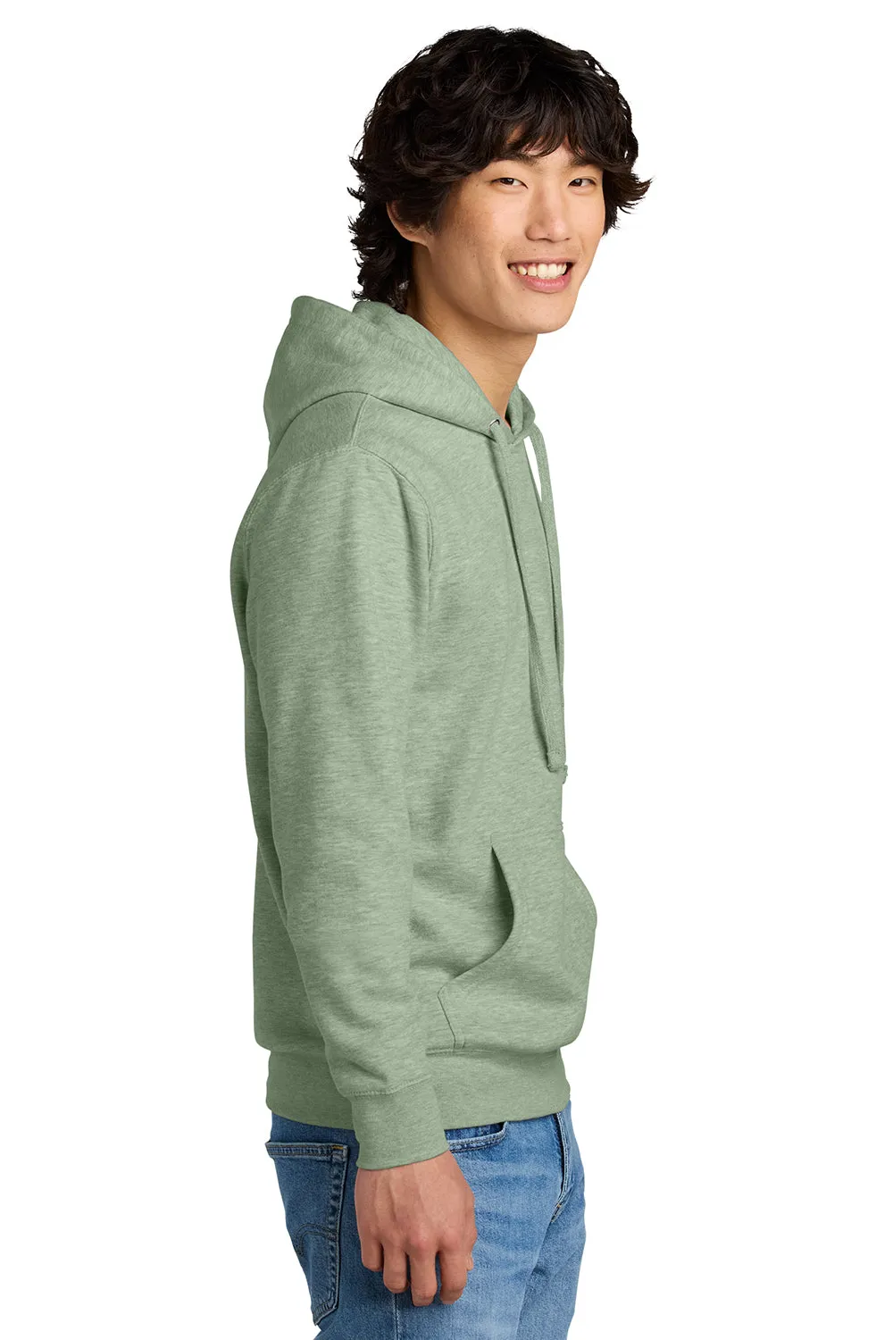 District Mens Very Important Fleece Hooded Sweatshirt Hoodie w/ Pouch Pocket - Heather Dusty Sage