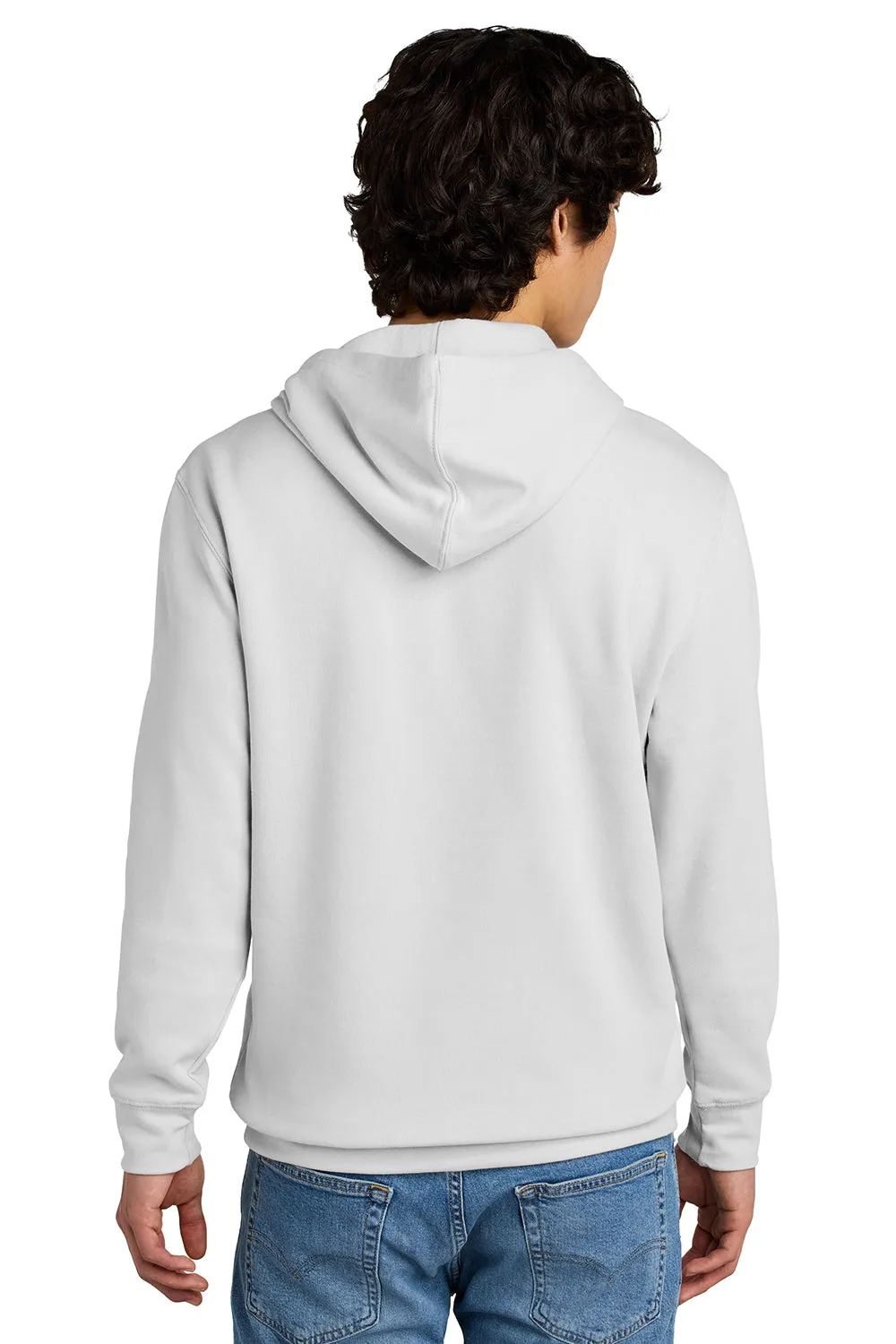 District Mens Very Important Fleece Hooded Sweatshirt Hoodie w/ Pouch Pocket - White Smoke