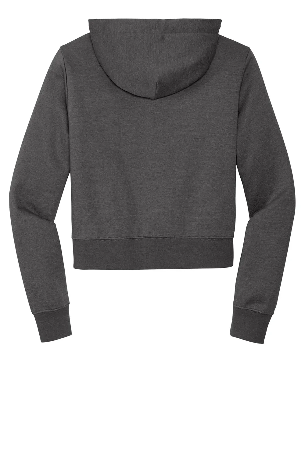 District Womens V.I.T. Fleece Full Zip Hooded Sweatshirt Hoodie w/ Pockets - Heather Charcoal Grey