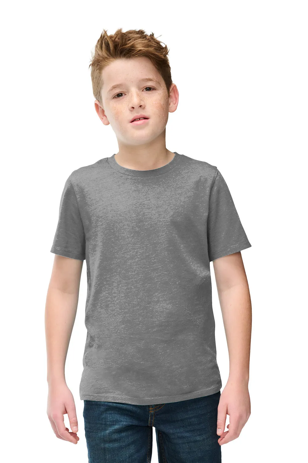 District Youth Perfect Blend CVC Short Sleeve Crewneck T-Shirt - Grey Frost