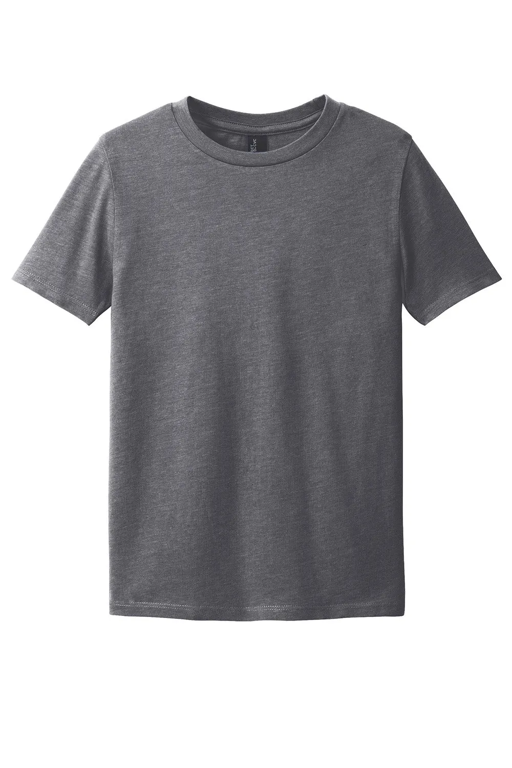 District Youth Perfect Blend CVC Short Sleeve Crewneck T-Shirt - Heather Charcoal Grey