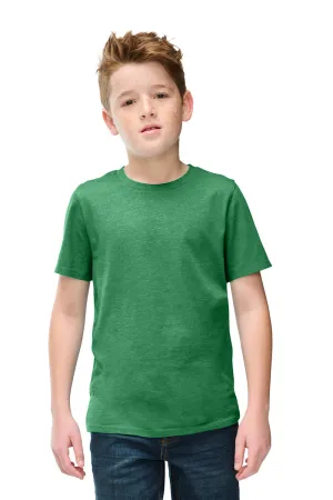District Youth Perfect Blend CVC Short Sleeve Crewneck T-Shirt - Heather Kelly Green