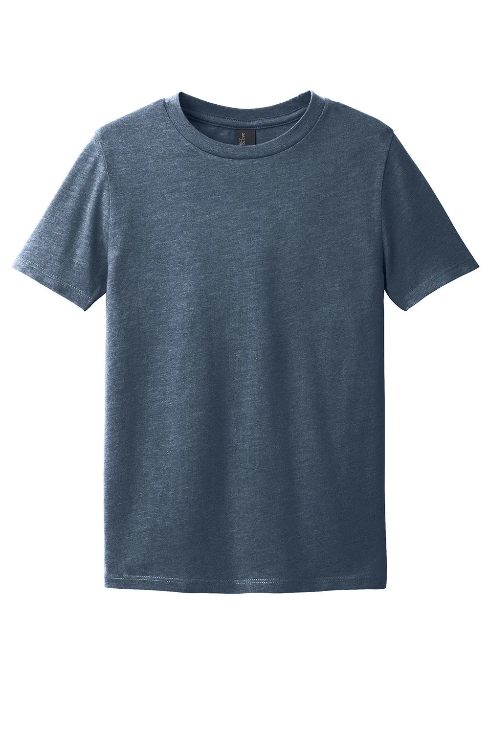 District Youth Perfect Blend CVC Short Sleeve Crewneck T-Shirt - Heather Navy Blue