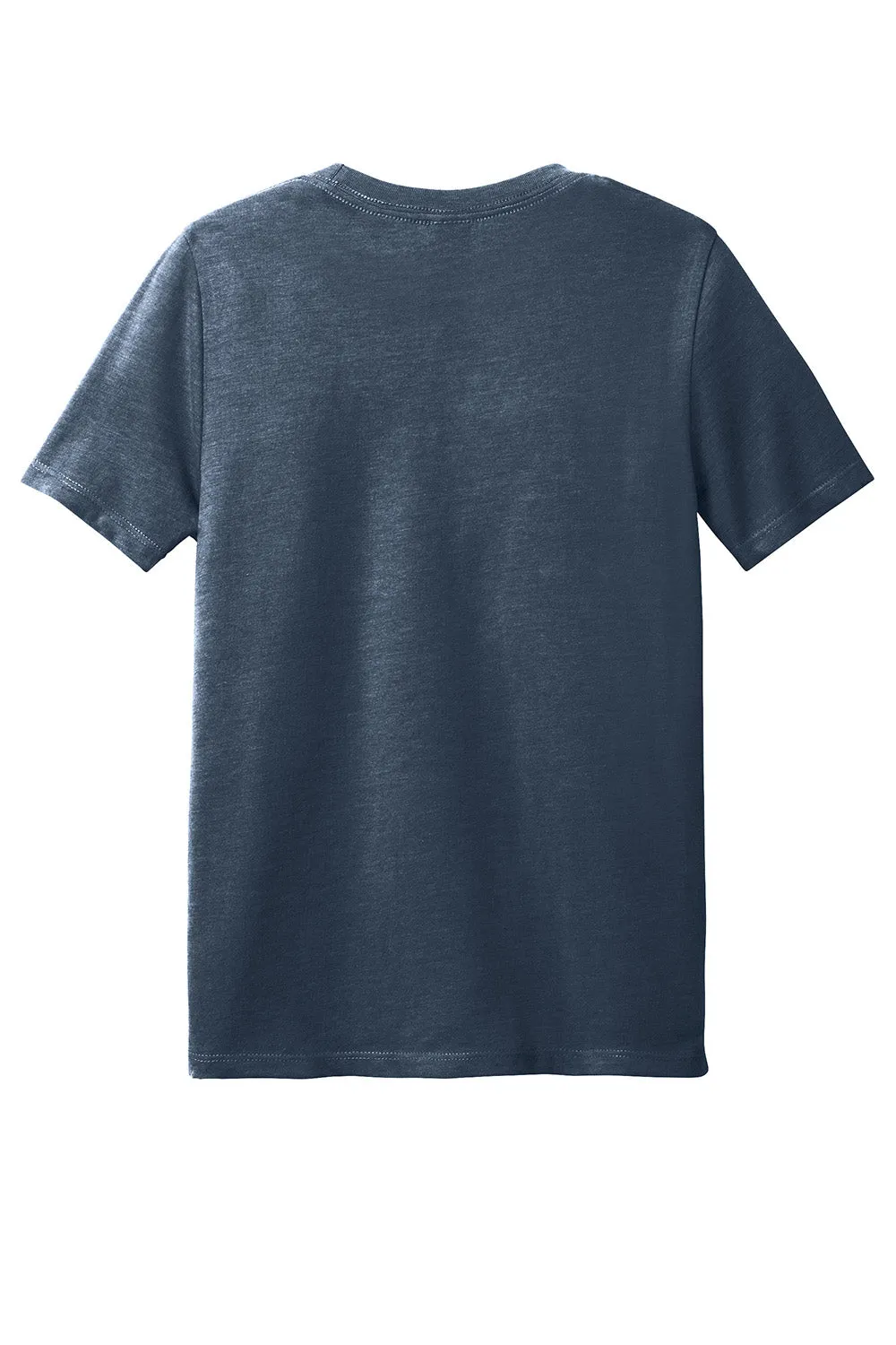 District Youth Perfect Blend CVC Short Sleeve Crewneck T-Shirt - Heather Navy Blue