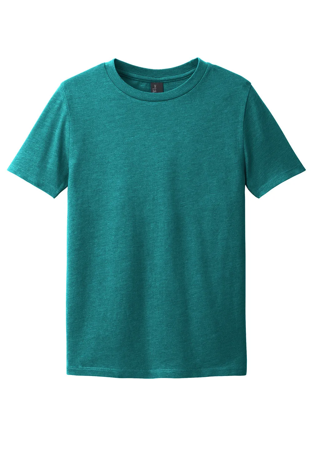 District Youth Perfect Blend CVC Short Sleeve Crewneck T-Shirt - Heather Teal Blue