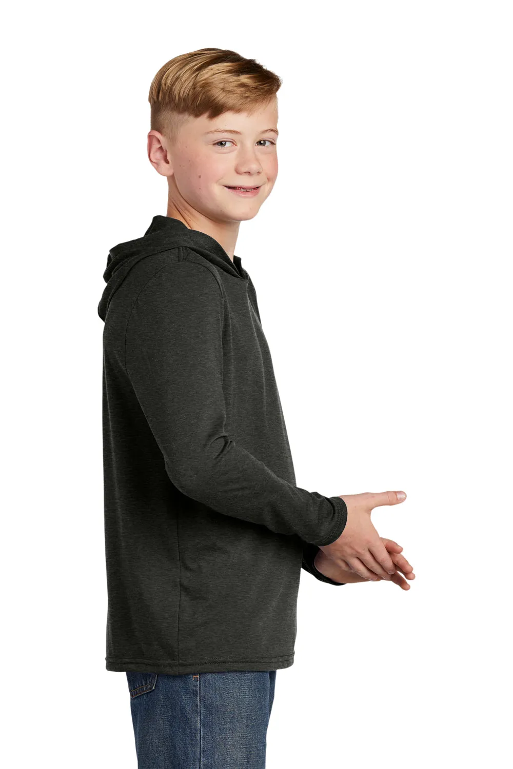 District Youth Perfect Long Sleeve Hooded T-Shirt Hoodie - Black Frost