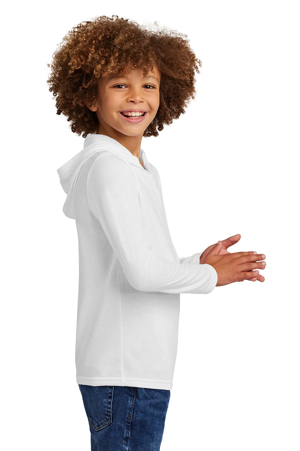 District Youth Perfect Long Sleeve Hooded T-Shirt Hoodie - White