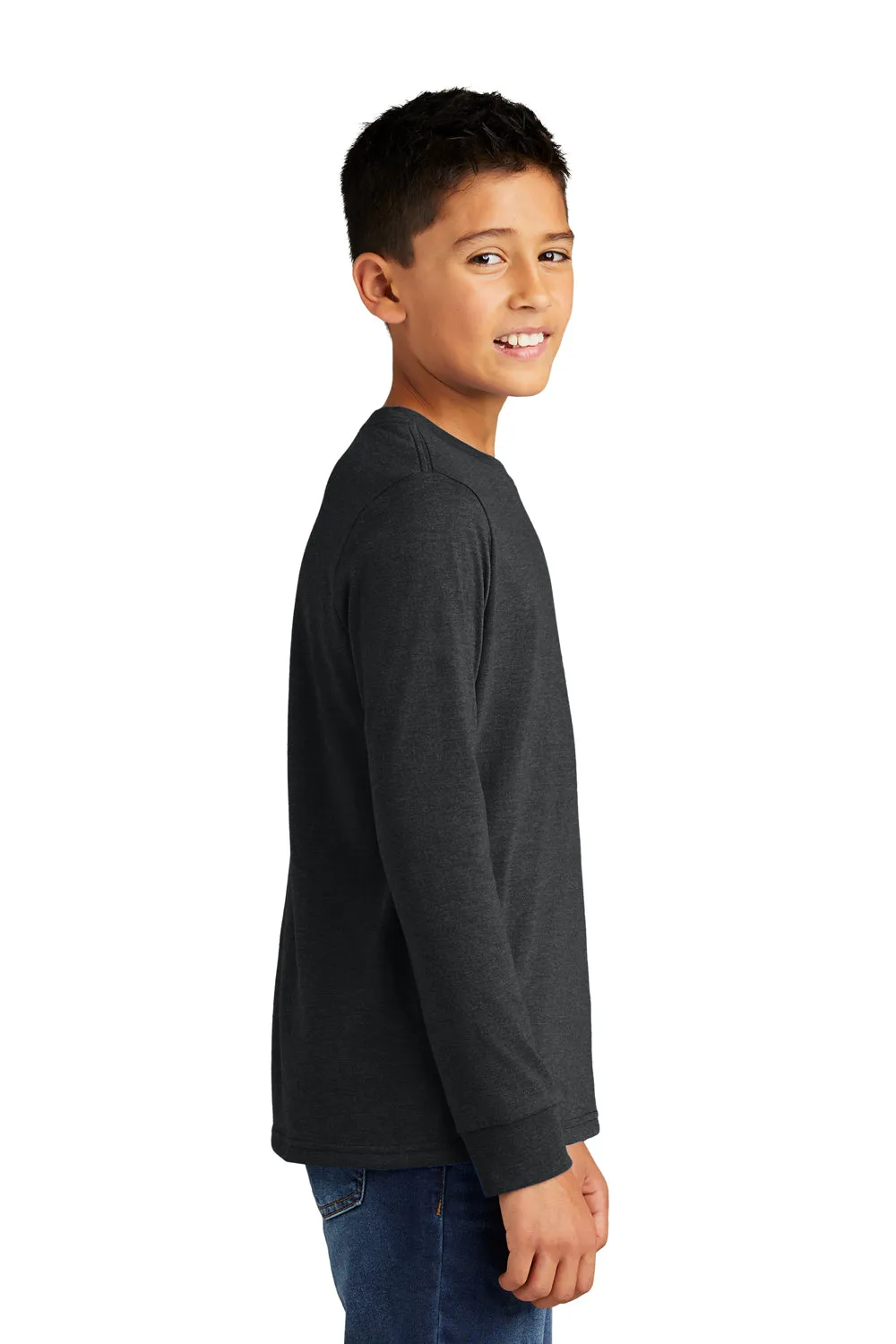 District Youth Perfect Tri Long Sleeve Crewneck T-Shirt - Black Frost