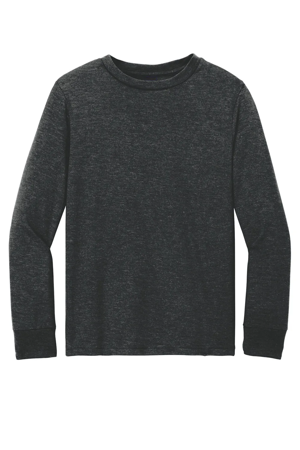 District Youth Perfect Tri Long Sleeve Crewneck T-Shirt - Black Frost