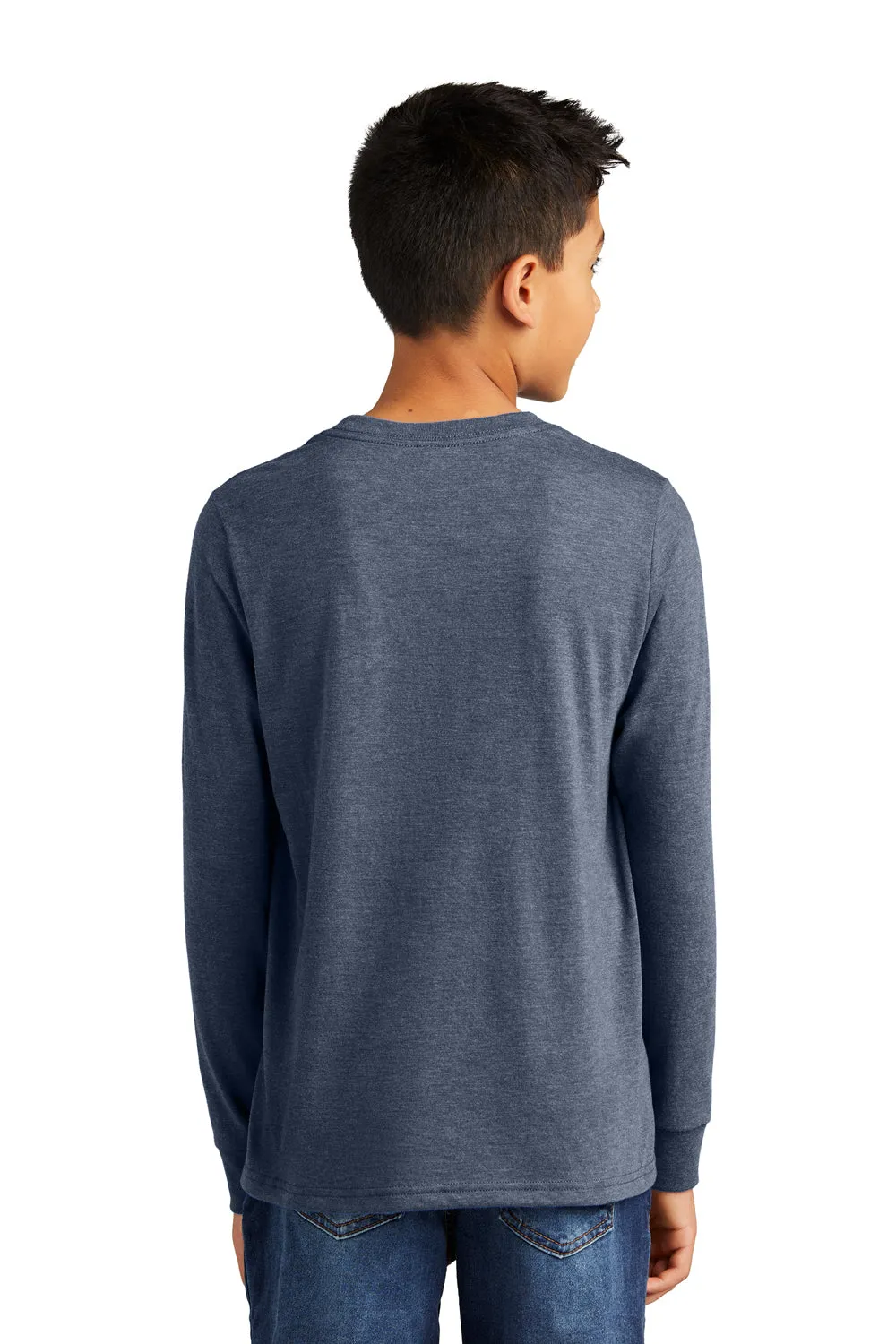 District Youth Perfect Tri Long Sleeve Crewneck T-Shirt - Navy Blue Frost