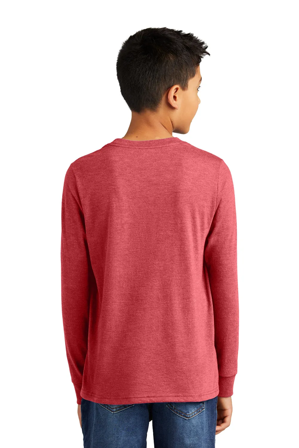District Youth Perfect Tri Long Sleeve Crewneck T-Shirt - Red Frost