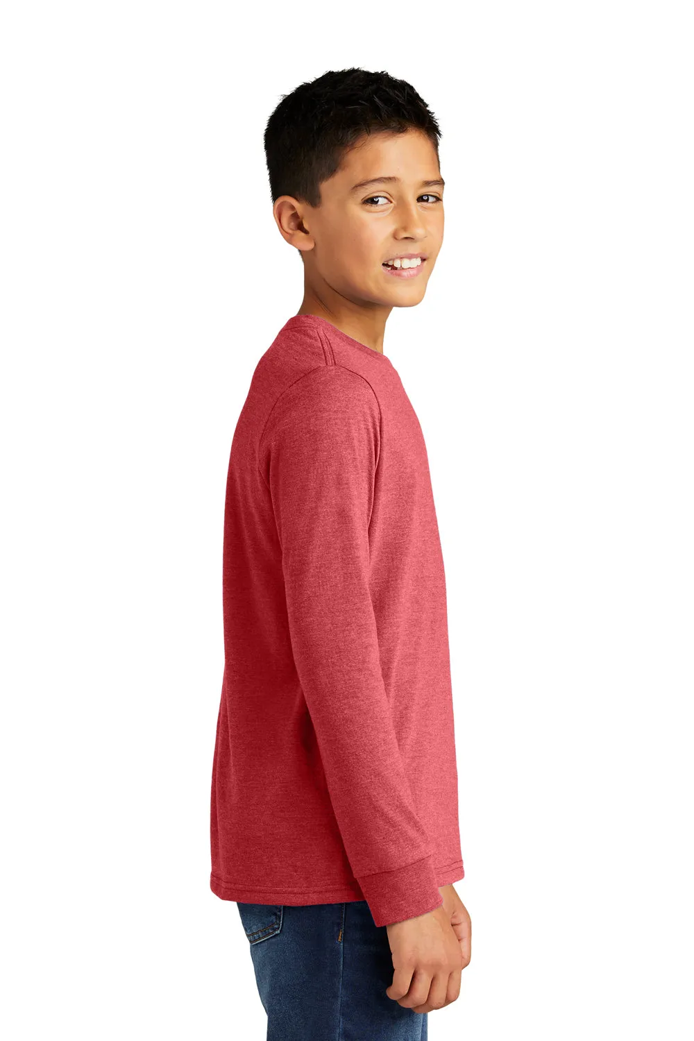 District Youth Perfect Tri Long Sleeve Crewneck T-Shirt - Red Frost