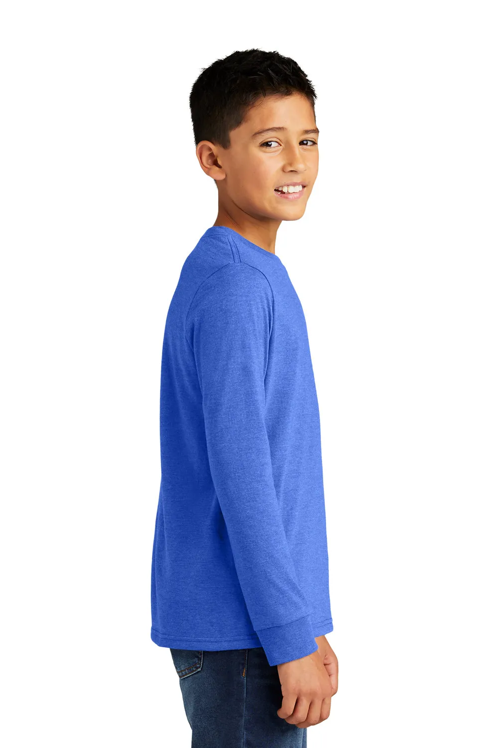 District Youth Perfect Tri Long Sleeve Crewneck T-Shirt - Royal Blue Frost