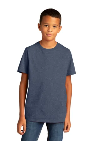 District Youth Re-Tee Short Sleeve Crewneck T-Shirt - Heather Navy Blue