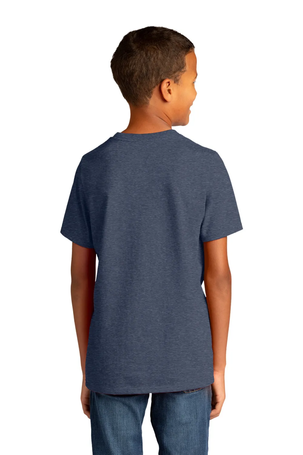 District Youth Re-Tee Short Sleeve Crewneck T-Shirt - Heather Navy Blue