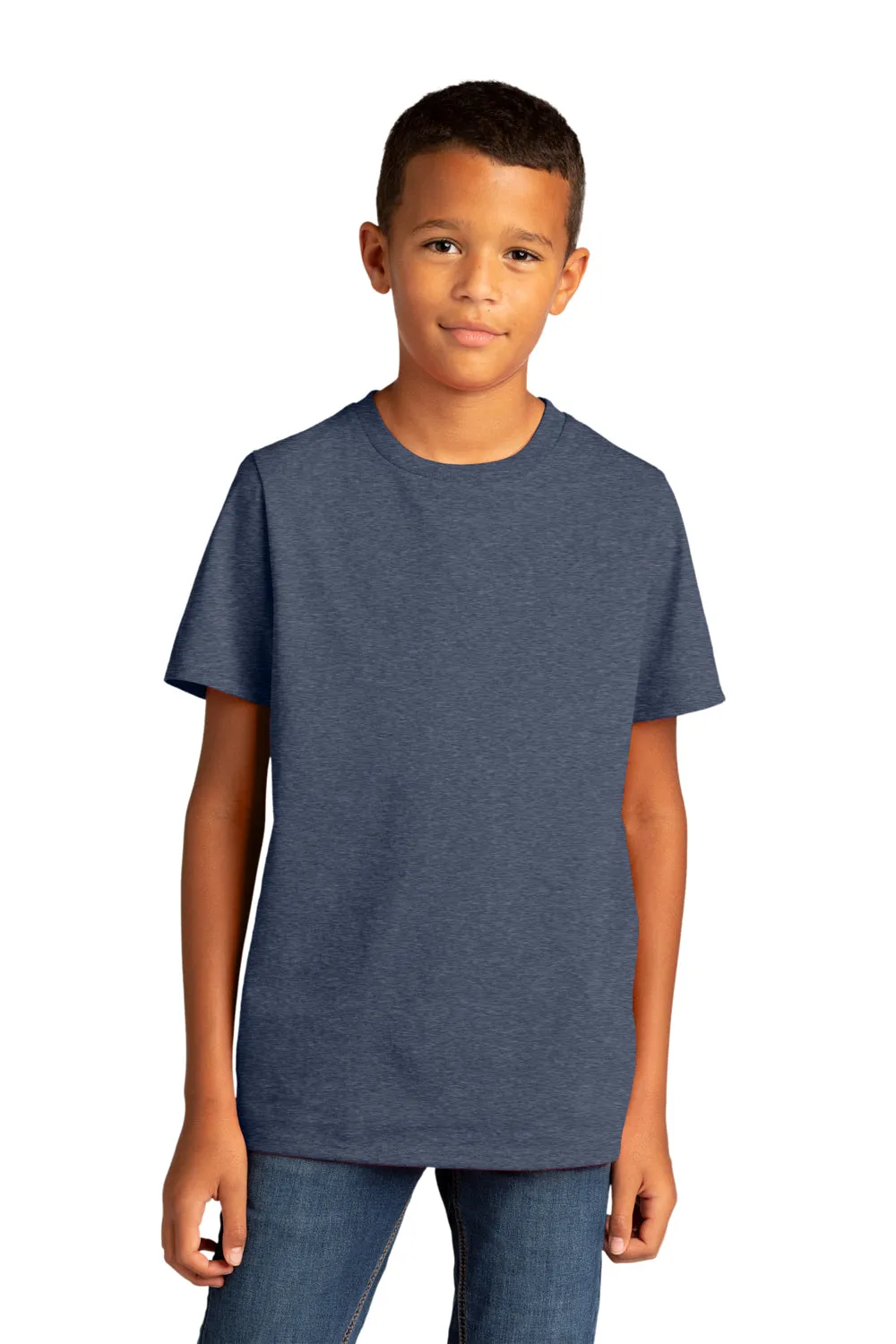 District Youth Re-Tee Short Sleeve Crewneck T-Shirt - Heather Navy Blue